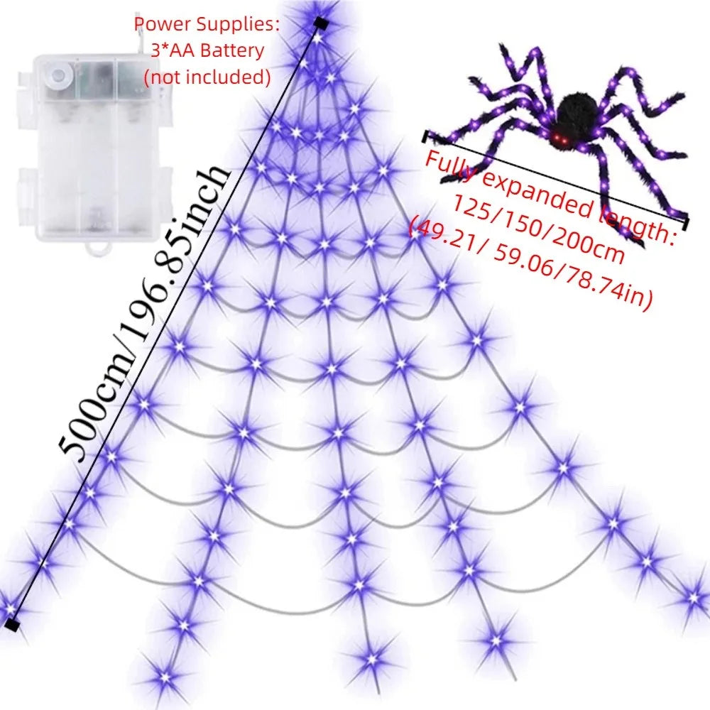 Red de telaraña iluminada para la decoración de tu fiesta de Halloween! Todos querrán atraparse en tu red! 🕷️🕸️