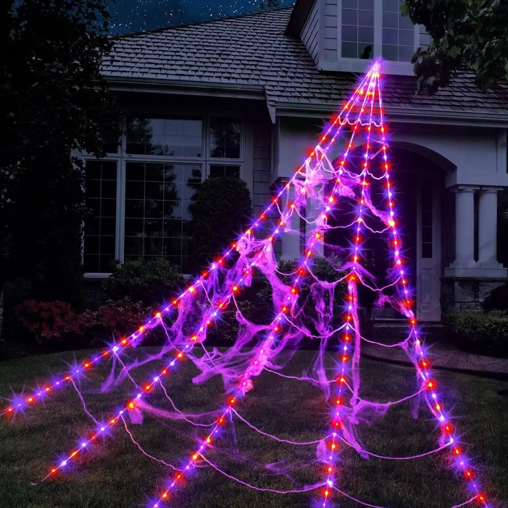 Red de telaraña iluminada para la decoración de tu fiesta de Halloween! Todos querrán atraparse en tu red! 🕷️🕸️
