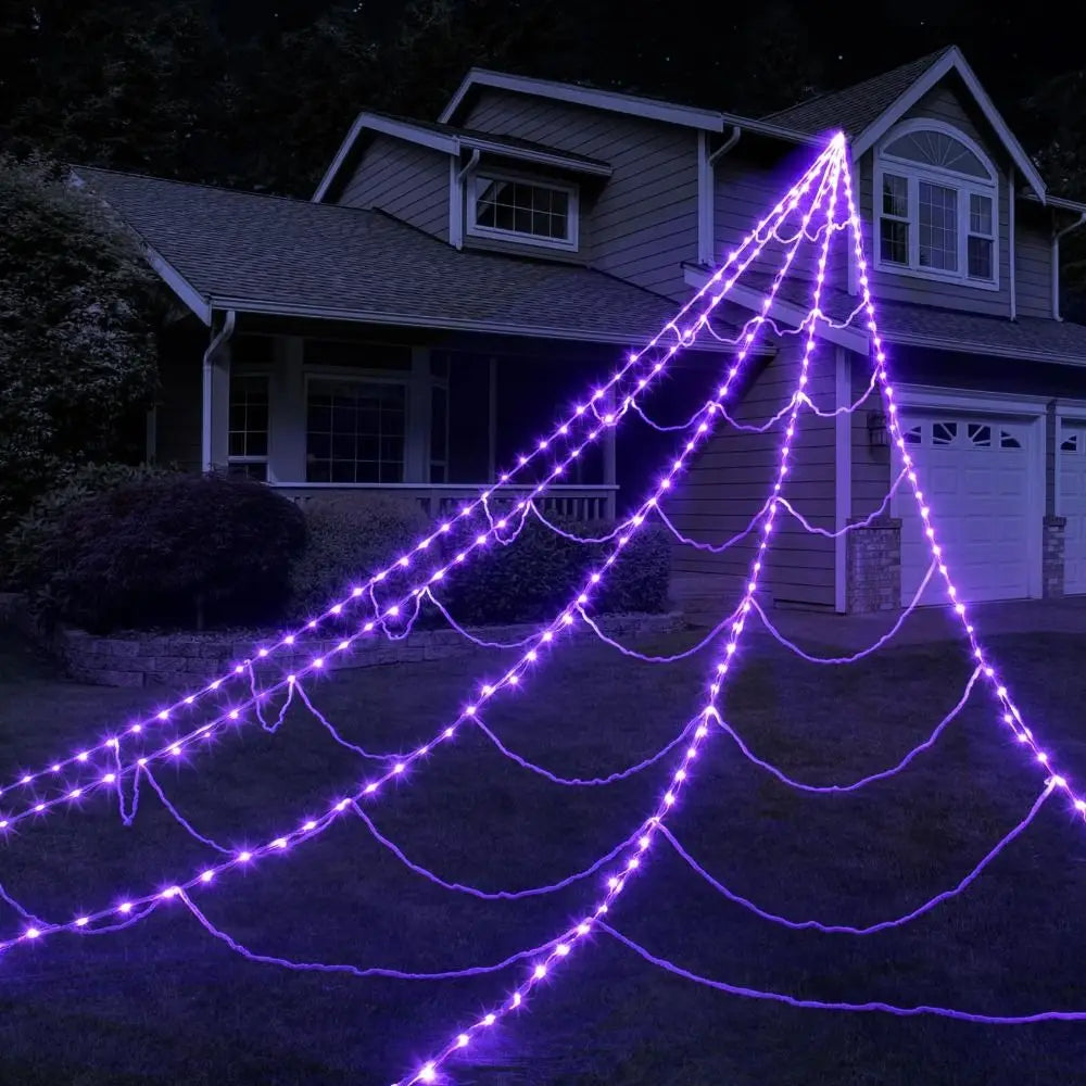 Red de telaraña iluminada para la decoración de tu fiesta de Halloween! Todos querrán atraparse en tu red! 🕷️🕸️