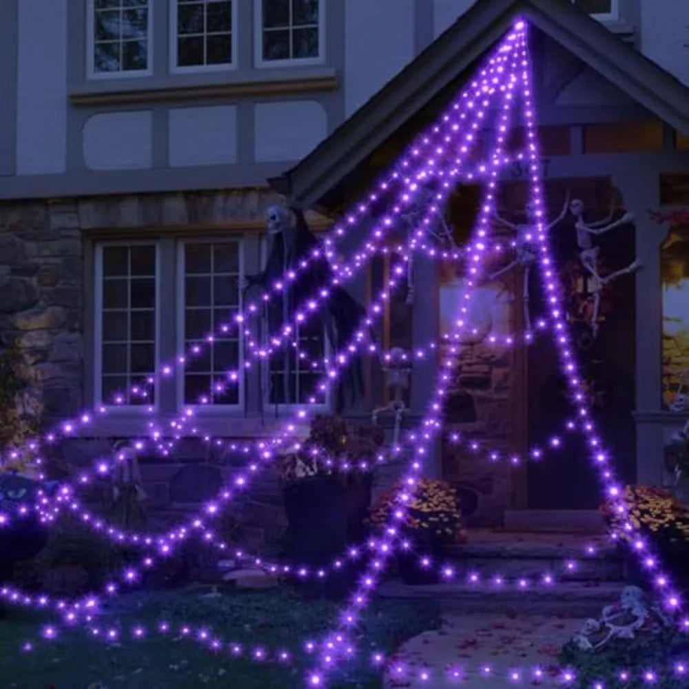 Red de telaraña iluminada para la decoración de tu fiesta de Halloween! Todos querrán atraparse en tu red! 🕷️🕸️