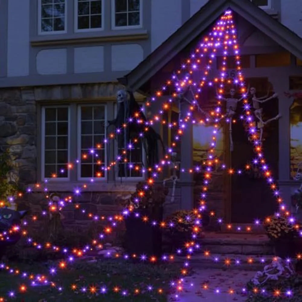 Red de telaraña iluminada para la decoración de tu fiesta de Halloween! Todos querrán atraparse en tu red! 🕷️🕸️