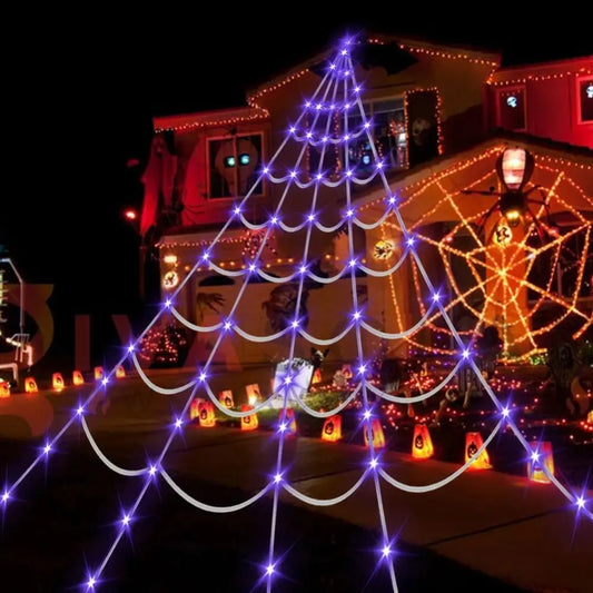 Red de telaraña iluminada para la decoración de tu fiesta de Halloween! Todos querrán atraparse en tu red! 🕷️🕸️