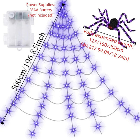 Red de telaraña iluminada para la decoración de tu fiesta de Halloween! Todos querrán atraparse en tu red! 🕷️🕸️